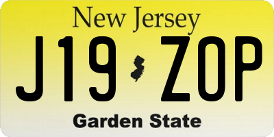 NJ license plate J19ZOP
