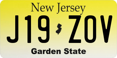 NJ license plate J19ZOV