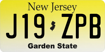 NJ license plate J19ZPB