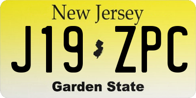 NJ license plate J19ZPC
