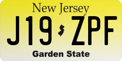 NJ license plate J19ZPF