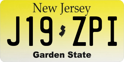 NJ license plate J19ZPI