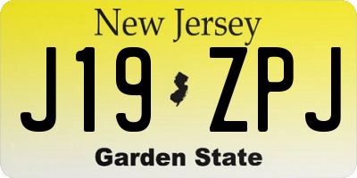NJ license plate J19ZPJ