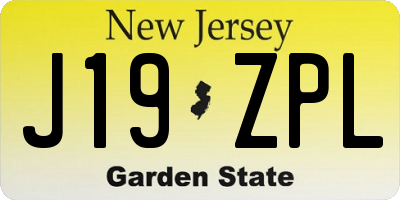 NJ license plate J19ZPL