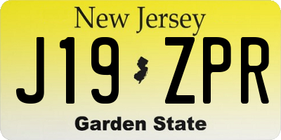 NJ license plate J19ZPR