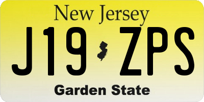 NJ license plate J19ZPS