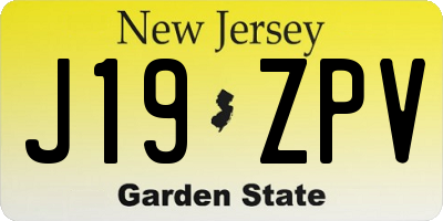 NJ license plate J19ZPV