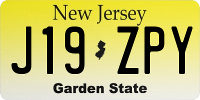 NJ license plate J19ZPY
