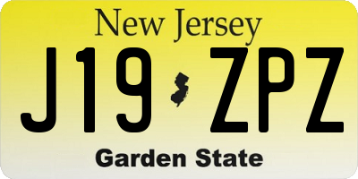 NJ license plate J19ZPZ
