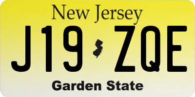 NJ license plate J19ZQE