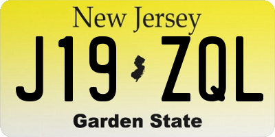 NJ license plate J19ZQL