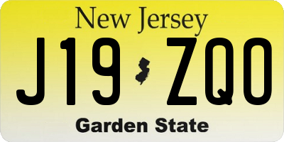 NJ license plate J19ZQO