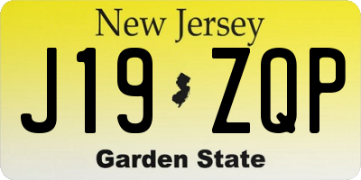 NJ license plate J19ZQP