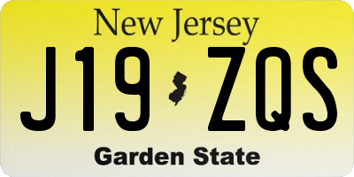 NJ license plate J19ZQS