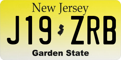 NJ license plate J19ZRB