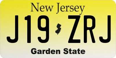 NJ license plate J19ZRJ