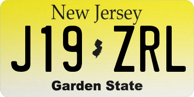 NJ license plate J19ZRL