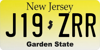 NJ license plate J19ZRR