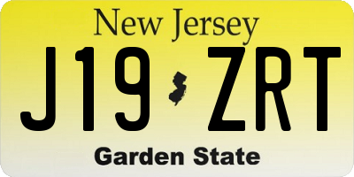 NJ license plate J19ZRT