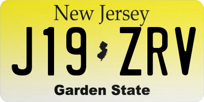 NJ license plate J19ZRV