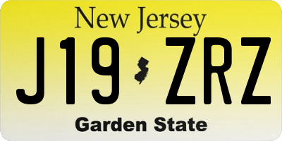 NJ license plate J19ZRZ