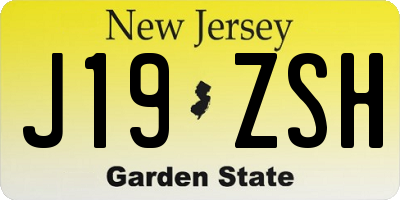 NJ license plate J19ZSH