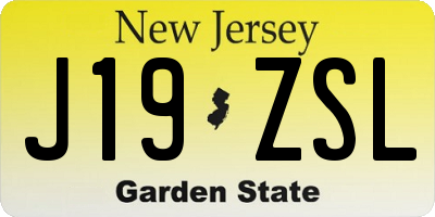 NJ license plate J19ZSL