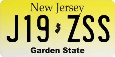 NJ license plate J19ZSS