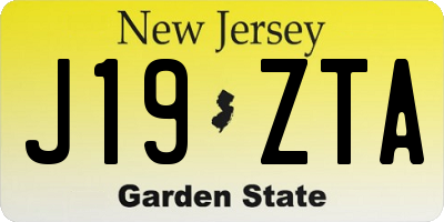 NJ license plate J19ZTA