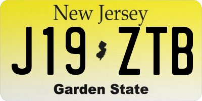 NJ license plate J19ZTB