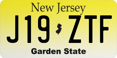 NJ license plate J19ZTF
