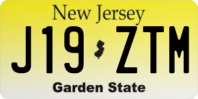 NJ license plate J19ZTM
