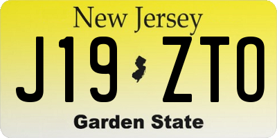 NJ license plate J19ZTO