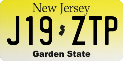 NJ license plate J19ZTP