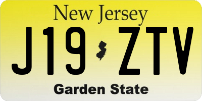 NJ license plate J19ZTV