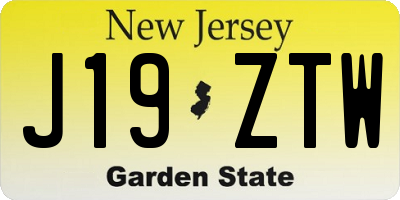 NJ license plate J19ZTW