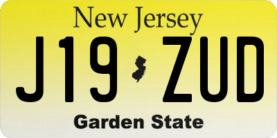 NJ license plate J19ZUD