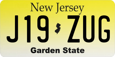 NJ license plate J19ZUG
