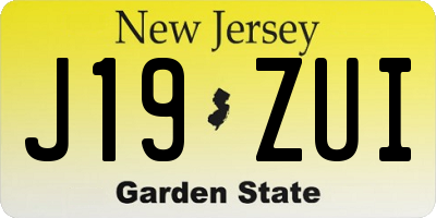 NJ license plate J19ZUI