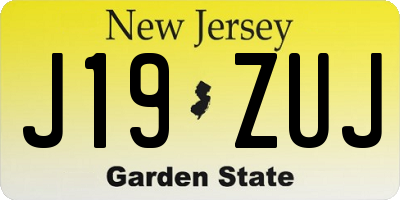 NJ license plate J19ZUJ