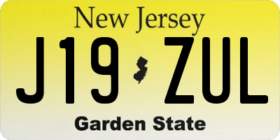 NJ license plate J19ZUL