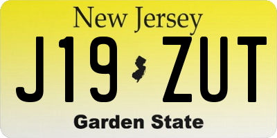 NJ license plate J19ZUT