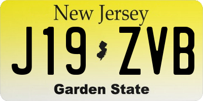 NJ license plate J19ZVB