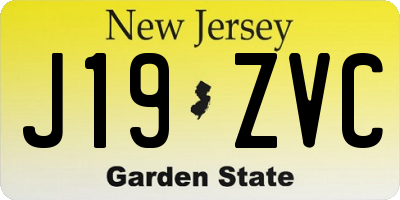 NJ license plate J19ZVC