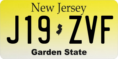 NJ license plate J19ZVF