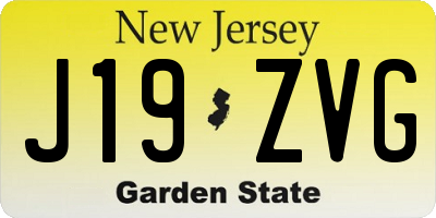 NJ license plate J19ZVG
