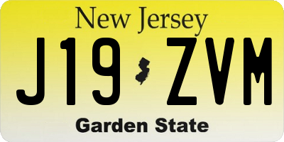 NJ license plate J19ZVM