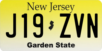 NJ license plate J19ZVN