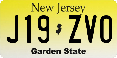 NJ license plate J19ZVO