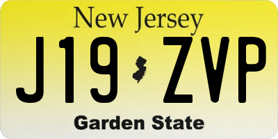 NJ license plate J19ZVP